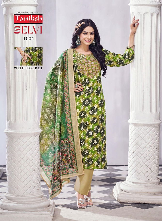 Selvi Vol 2 By Taniksh Heavy Rayon Embroidery Kurti With Bottom Dupatta Wholesale Shop In Surat